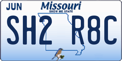 MO license plate SH2R8C