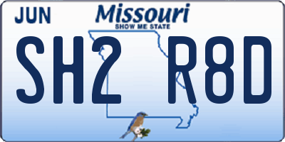 MO license plate SH2R8D