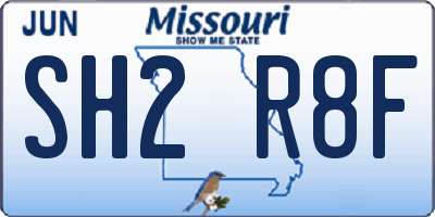 MO license plate SH2R8F
