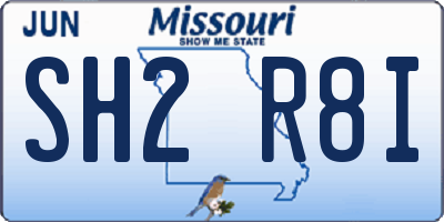 MO license plate SH2R8I
