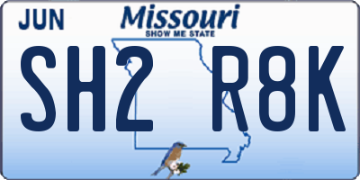 MO license plate SH2R8K