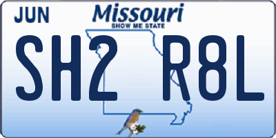 MO license plate SH2R8L