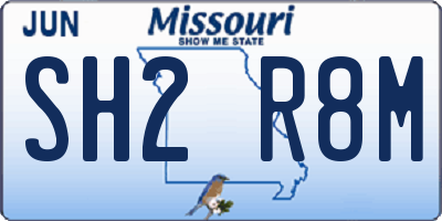 MO license plate SH2R8M