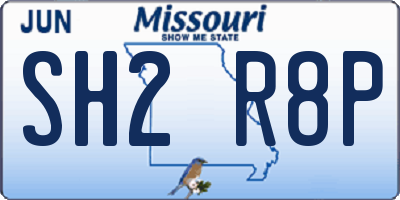 MO license plate SH2R8P