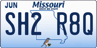 MO license plate SH2R8Q