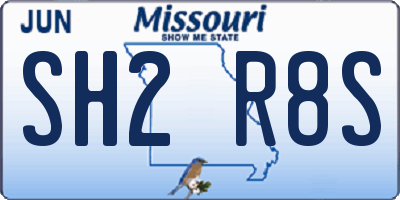 MO license plate SH2R8S