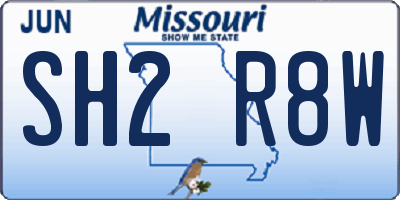 MO license plate SH2R8W