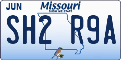 MO license plate SH2R9A