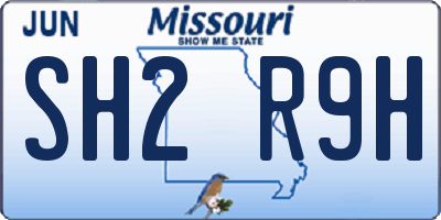 MO license plate SH2R9H