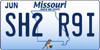 MO license plate SH2R9I