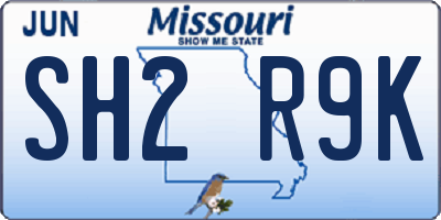 MO license plate SH2R9K