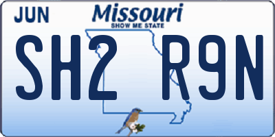 MO license plate SH2R9N