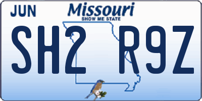 MO license plate SH2R9Z