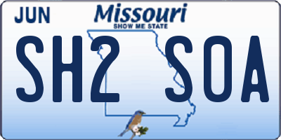 MO license plate SH2S0A
