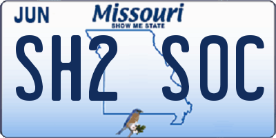 MO license plate SH2S0C