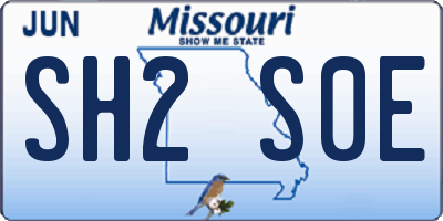 MO license plate SH2S0E