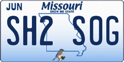 MO license plate SH2S0G