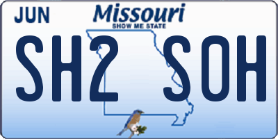 MO license plate SH2S0H