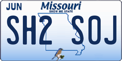 MO license plate SH2S0J