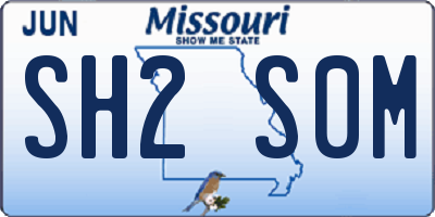 MO license plate SH2S0M