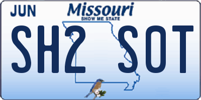 MO license plate SH2S0T