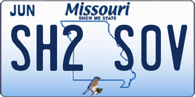 MO license plate SH2S0V