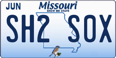 MO license plate SH2S0X