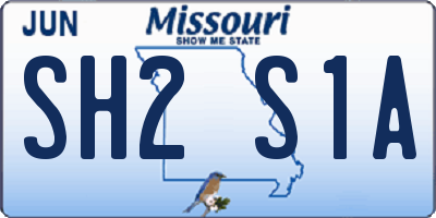 MO license plate SH2S1A