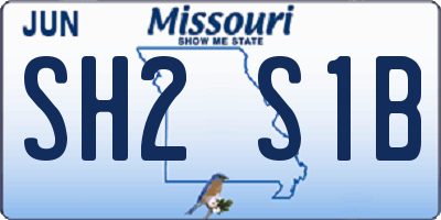 MO license plate SH2S1B