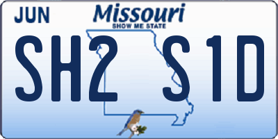 MO license plate SH2S1D