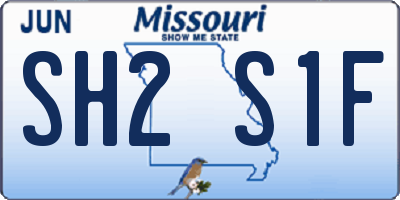 MO license plate SH2S1F