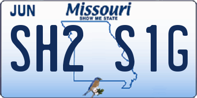 MO license plate SH2S1G
