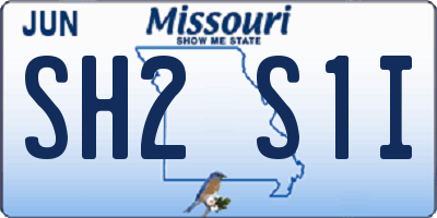 MO license plate SH2S1I