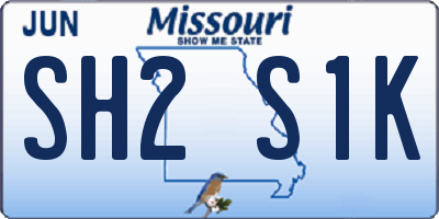 MO license plate SH2S1K