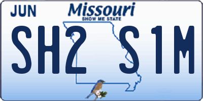 MO license plate SH2S1M