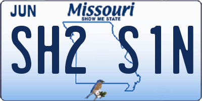 MO license plate SH2S1N