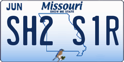 MO license plate SH2S1R
