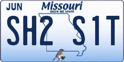 MO license plate SH2S1T