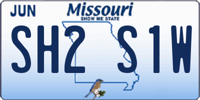 MO license plate SH2S1W