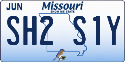 MO license plate SH2S1Y