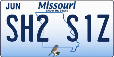 MO license plate SH2S1Z