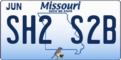 MO license plate SH2S2B