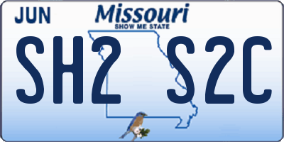 MO license plate SH2S2C