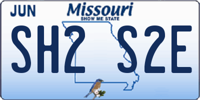 MO license plate SH2S2E