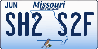 MO license plate SH2S2F