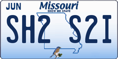 MO license plate SH2S2I