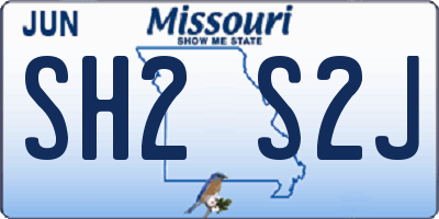 MO license plate SH2S2J