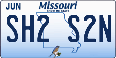 MO license plate SH2S2N
