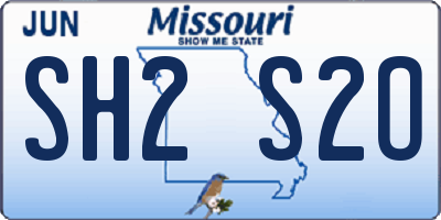 MO license plate SH2S2O