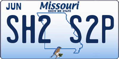 MO license plate SH2S2P